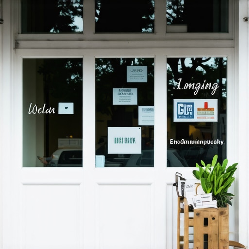 Vibrant Local Business Exposure A bustling storefront with welcoming signage in a lively neighborhood