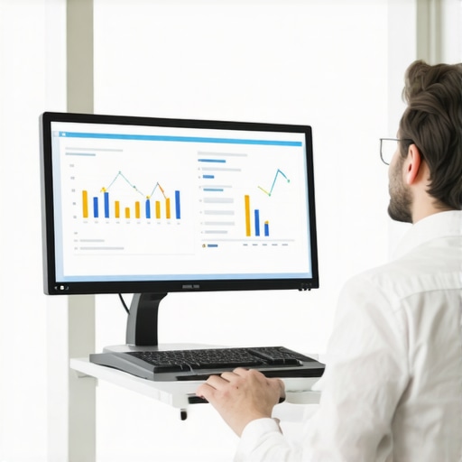 Marketing professional analyzing local SEO data with AI tools.