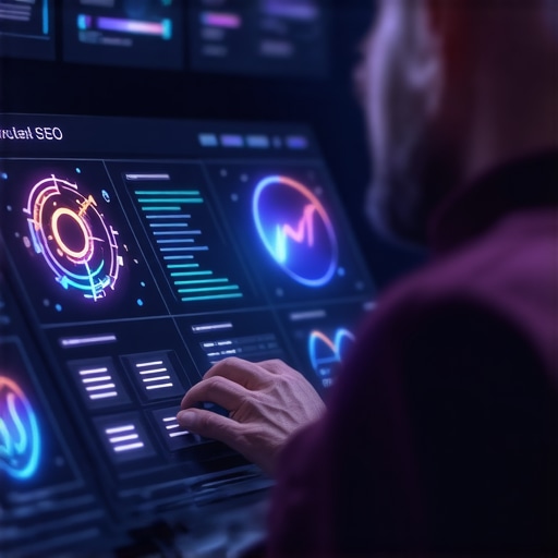 Digital marketer reviewing advanced local SEO analytics with AI tools