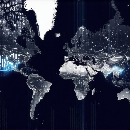 A graphic showing a digital map with data overlays illustrating hyperlocal analytics for SEO.