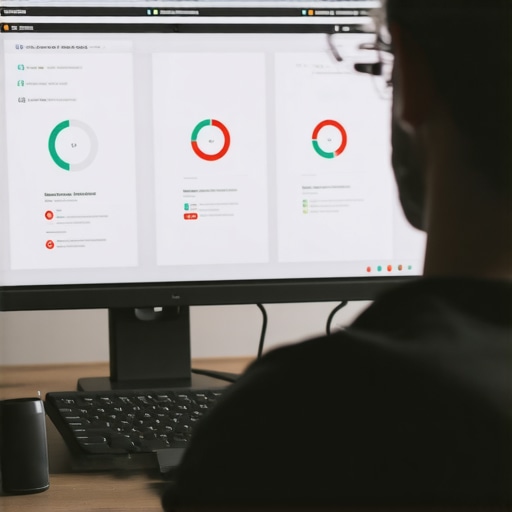 Business analyst reviewing local SEO and Google Maps ranking data on a digital dashboard