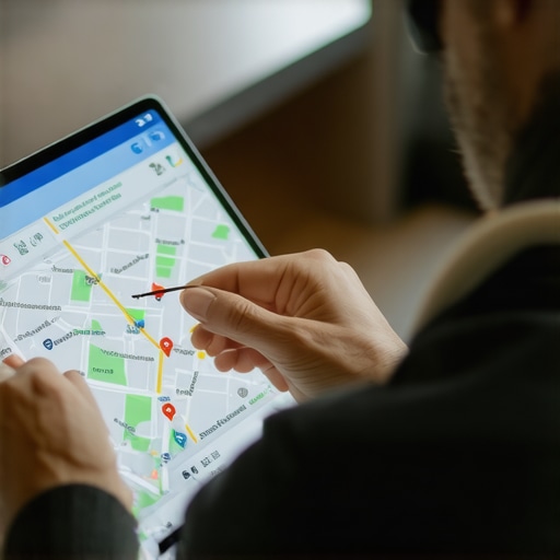 Business owner reviewing local SEO analytics on a tablet