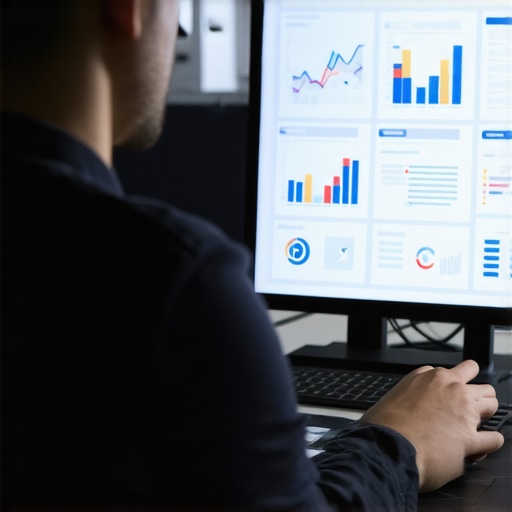 Business owner reviewing advanced local SEO analytics on a digital interface