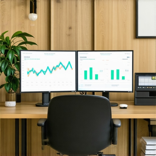Business team analyzing local SEO data and Google My Business metrics on digital dashboards.