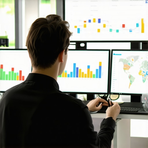 A digital marketing professional analyzing local SEO performance using data visualization tools.