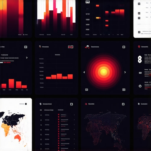 High-tech dashboard with heatmaps, competitor metrics, and spatial data visualizations for local search optimization.