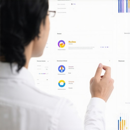 SEO specialist reviewing local search ranking with review analytics on screens.