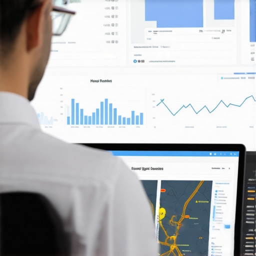 Business owner reviewing local SEO data and maps on a computer screen