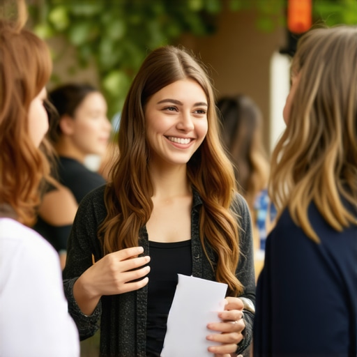 Business owner participating in local community event with residents.