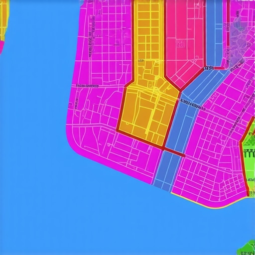 Heatmap visualization of customer activity zones in a city, guiding SEO strategies.