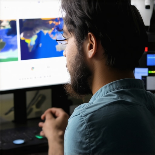 Consultant reviewing Google My Business optimization strategies with data analytics and mapping tools.