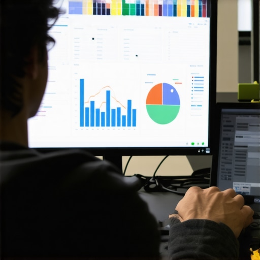 A digital marketing professional reviewing local SEO analytics on a computer