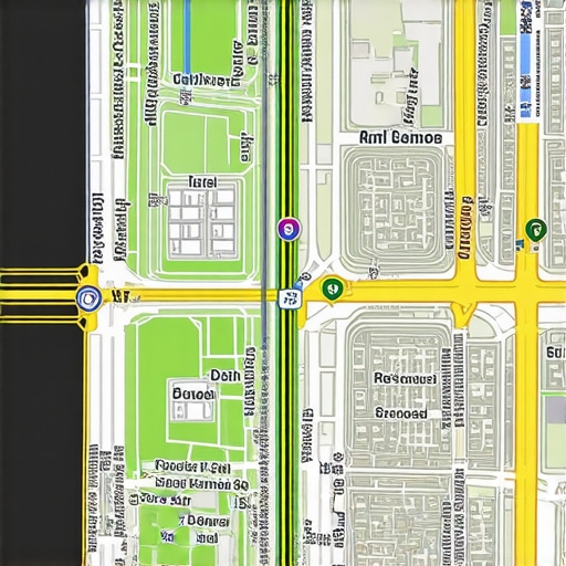Screenshot of GIS software highlighting accurate map pin positioning in cityscape