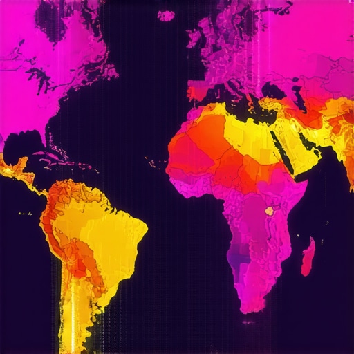 Heat map illustrating areas of high online engagement within a neighborhood.